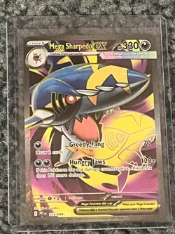 Mega Sharpedo ex 113/094 Me02: Phantasmal Flames Holo Pokemon TCG NM - Image 1