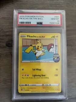 Pokemon TCG Pikachu On The Ball Futsal UK Promo Card PSA 10 001/005 - Image 1