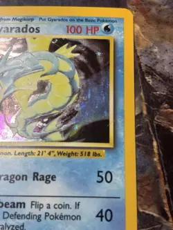 Pokemon Gyarados TCG Base Set Holo Card 6/102 Unlimited Rare, LP-/MP Condition - Image 2