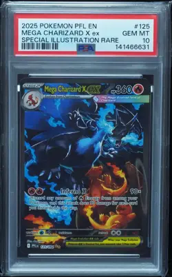 Mega Charizard X EX 125 PSA 10 Phantasmal Flames Pokemon Card #631 - Image 1