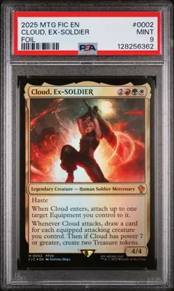 Cloud, Ex-SOLDIER Magic The Gathering Final Fantasty 0002 FFVII Foil PSA 9 - Image 1