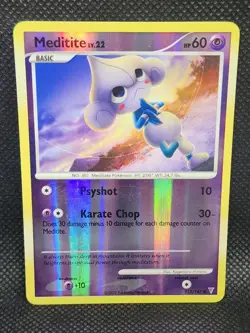 Pokemon Meditite Supreme Victors Reverse Holo 113/147 Played Condition - Image 1