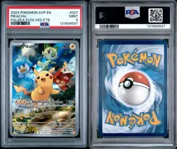 2023 POKEMON SVP EN-SV PALDEA EVOLVED ETB PROMO #027 PIKACHU PSA 9 - Image 3