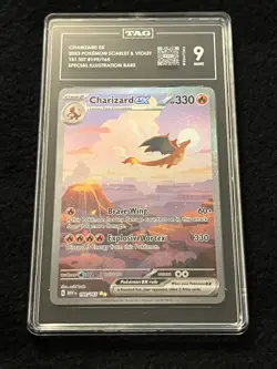 Pokemon Charizard ex 199/165 Sv: Scarlet & Violet 151 Holo - TAG 9 Mint - Image 1