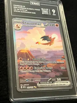 Pokemon Charizard ex 199/165 Sv: Scarlet & Violet 151 Holo - TAG 9 Mint - Image 2