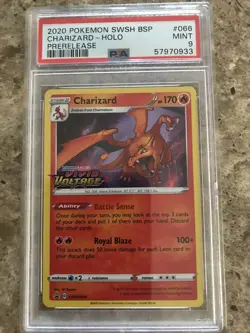 Pokemon PSA 9 Charizard Prerelease Holo Black Star Promo Vivid Voltage SWSH066 - Image 1