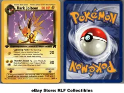 2000 Pokemon, Team Rocket, #38/82 Dark Jolteon, 1st Edition, Uncommon - Image 1