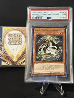 2025 YU-GI-OH! MZTM #EN075 LUMINA, TWLGTSWRN SHMN 1st EDITION PSA 9 MINT - Image 1