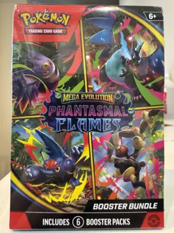 Pokemon TCG Mega Evolution Phantasmal Flames Booster Bundle New Sealed - Image 1