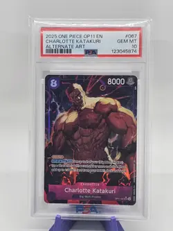 2025 One Piece Fist of Divine Speed Charlotte Katakuri Alt Art #OP11-067 PSA 10 - Image 1