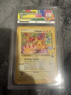 Birthday Pikachu #24 Pokemon Celebrations English Ace 10 - PERFECT SUBGRADES - Image 1