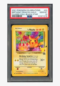 Pokemon PSA 10 Birthday Pikachu Holo 2021 #24 Celebrations Classic English - Image 1