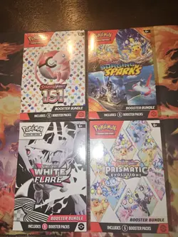 Pokemon 151, Prismatic Evolutions, Surging Sparks, White Flare Bundle Sealed - Image 1