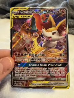 Pokemon TCG Charizard and Braixen GX Tag Team Holo Black Star Promo - Image 1