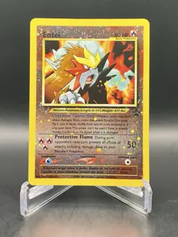 Entei 34 *SWIRL* Black Star Movie Promo Reverse Holo Vintage WOTC Pokemon TCG - Image 1