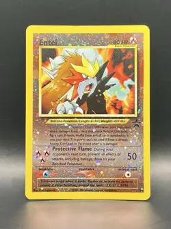Entei 34 *SWIRL* Black Star Movie Promo Reverse Holo Vintage WOTC Pokemon TCG - Image 5