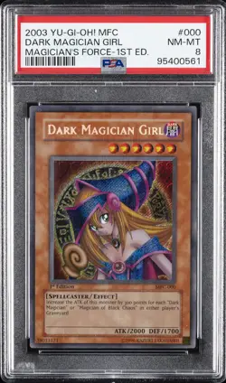 2003 YU-GI-OH! MFC-MAGICIAN'S FORCE 1ST ED #000 DARK MAGICIAN GIRL PSA 8 - Image 1