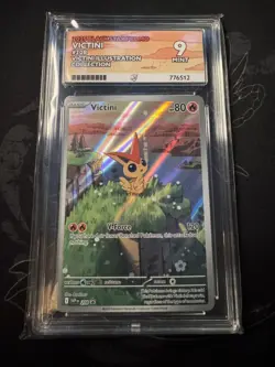 Pokemon TCG Victini SVP 208 Black Star Promo Card - Ace Grading 9 Mint Label - Image 1