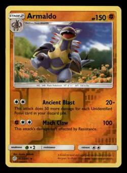 Armaldo 112/236 Reverse Holo S&M Cosmic Eclipse Pokemon Card - Image 1