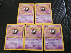 1ST EDITION Fossil Set 1999 - QTY-(5) GASTLY Pokemon Card #55/62 - Image 1