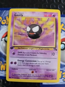 1ST EDITION Fossil Set 1999 - QTY-(5) GASTLY Pokemon Card #55/62 - Image 5