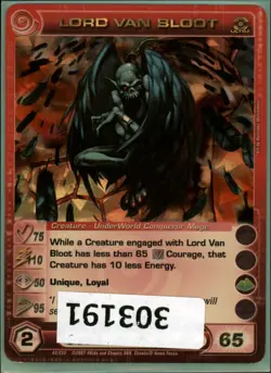 (303191) LORD VAN BLOOT 75/110/50/95/65 (0 Max Stats) Ultra Rare Chaotic Card - Image 1