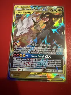 Reshiram & Zekrom GX 157/236 Pokemon Cosmic Eclipse Sun & Moon Card - Image 1
