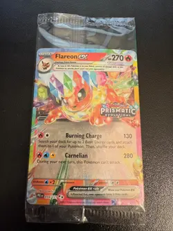 Flareon ex 14/131 Stamped Pokemon Prismatic Evolutions Promo Sealed - Image 1