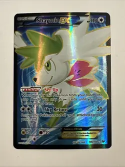 Shaymin EX 106/108 XY: Roaring Skies Pokemon Full Art Ultra Rare Vintage Holo MP - Image 1