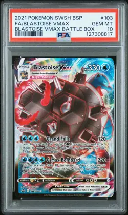 2021 POKEMON SWSH BLASTOISE VMAX BATTLE BOX PROMO FULL ART/BLASTOISE VMAX PSA 10 - Image 1