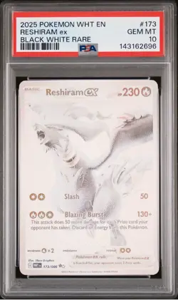 Pokemon 2025 Reshiram ex 173/086 Black White Rare White Flare GEM MINT PSA 10 - Image 1