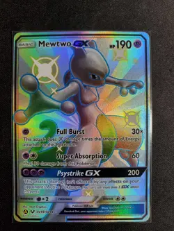 Pokemon TCG Mewtwo GX SV59/SV94 Holo Full Art Shiny Rare Hidden Fates - Image 1