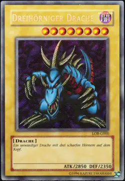 Yu-Gi-Oh! Dreihorniger Drache LOB-G000 Secret Rare [PL] SCR Old OG | DE 2002 - Image 1