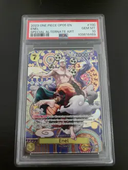 Enel OP05-100 SP Alt Art One Piece Card Game English PSA 10 - Image 1