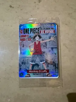 One Piece Luffy College Basketball US Voyage Promo Card Rutgers, SHIPS SAME DAY - Image 1