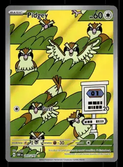 2023 POKEMON PIDGEY 207/197 ILLUSTRATION RARE FULL ART HOLO SV03 OBSIDIAN FLAMES - Image 1