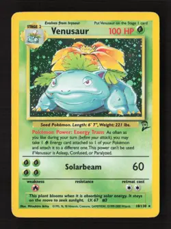 Venusaur Holo Rare Base Set 2 018/130 LP Pokemon TCG - Image 1