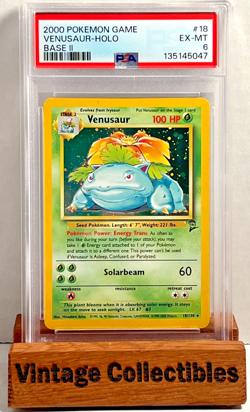 2000 POKEMON VENUSAUR HOLOGRAPHIC CARD 18/130 BASE SET 2 PSA 6 - Image 1
