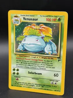 Pokemon TCG Venusaur Base Set 2 Holo Rare 18/130 Vintage Card WOTC - SWIRL 🌀 - Image 2