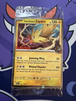 Team Rocket's Zapdos 070/182 Destined Rivals Stamped Promo GAMESTOP USA SEALED - Image 1