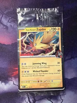 Team Rocket’s Zapdos 70/182 GameStop Stamped Promo Sealed Destined Rivals TCG - Image 1