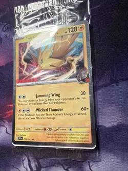Team Rocket’s Zapdos 70/182 GameStop Stamped Promo Sealed Destined Rivals TCG - Image 2