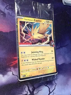 Team Rocket’s Zapdos 70/182 GameStop Stamped Promo Sealed Destined Rivals TCG - Image 3