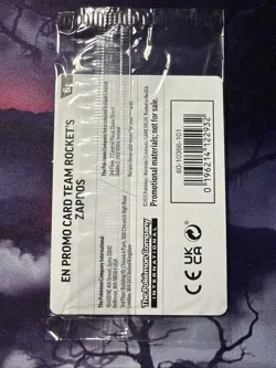 Team Rocket’s Zapdos 70/182 GameStop Stamped Promo Sealed Destined Rivals TCG - Image 4