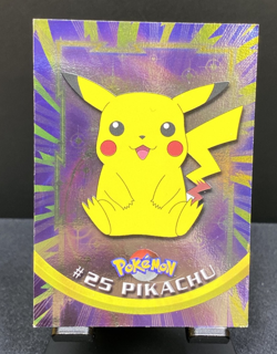 #25 Pikachu Holo Smooth Silver Topps Pokemon Card Blue Logo Vintage TV Edition - Image 1