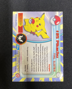 #25 Pikachu Holo Smooth Silver Topps Pokemon Card Blue Logo Vintage TV Edition - Image 3