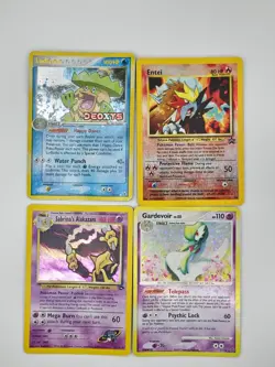 Pokemon TCG 4 Lot Vintage Holo Cards Sabrina's Alakazam , Gardveior Entei Etc - Image 1