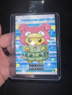 Poncho Pikachu Slowpoke Hood Pokemon Database Christmas Set Cracked Ice Holo - Image 1