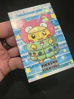 Poncho Pikachu Slowpoke Hood Pokemon Database Christmas Set Cracked Ice Holo - Image 3