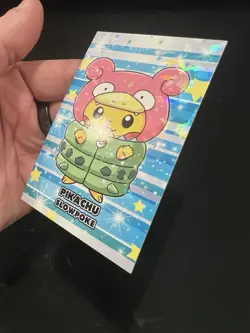 Poncho Pikachu Slowpoke Hood Pokemon Database Christmas Set Cracked Ice Holo - Image 4